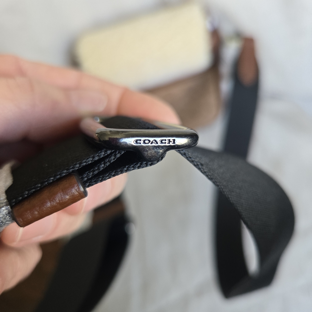 Coach Lucas Crossbody Shearling Bag In Signature Canvas - Picture 4 of 14